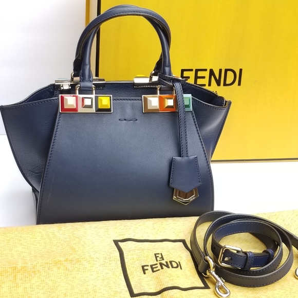 Fendi Petite 3Jours Studded Leather satchel handbag - Picture 3 of 16